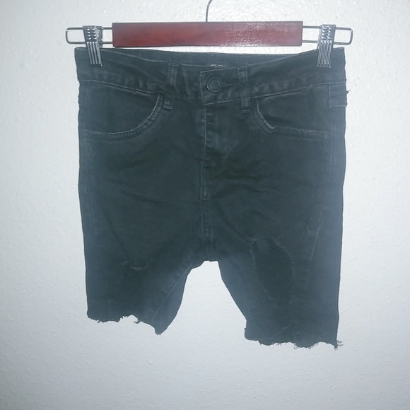 Cuidado con el Perro 2 25 Mexican Black Jeans Distressed Shorts Raw Hem - Picture 2 of 11